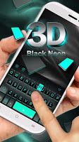 screenshot of Neon 3D Black Keyboard Theme