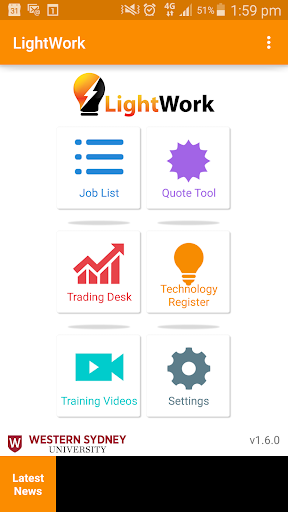 Android application LightWork screenshort