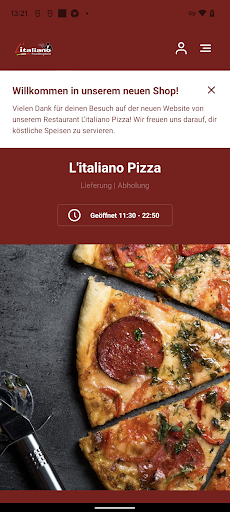 Android application L'italiano Pizza screenshort
