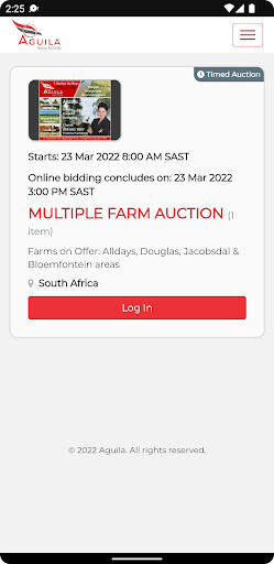 Android application Aguila Auctions screenshort