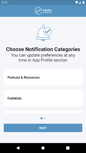 Android application Faith Church Indy screenshort