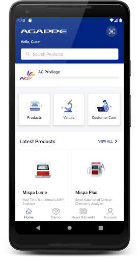Android application Agappe Diagnostics screenshort