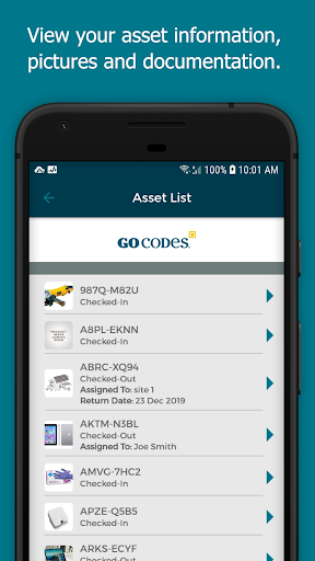 GoCodes Asset Tracking Screen 2