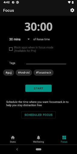 Focustrack.in Digital Wellness Screen 3