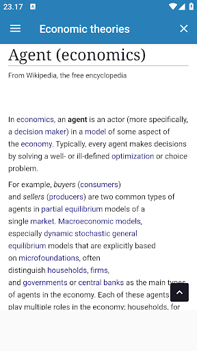 Android application Economic theories screenshort