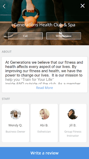 Generations Health Club Screen 2