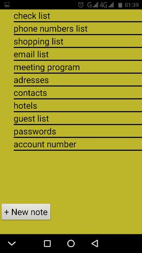 Secure notes Screen 3