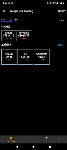 Webphiser Trading App Screen 2