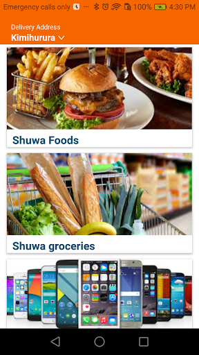 Android application shuwa food screenshort