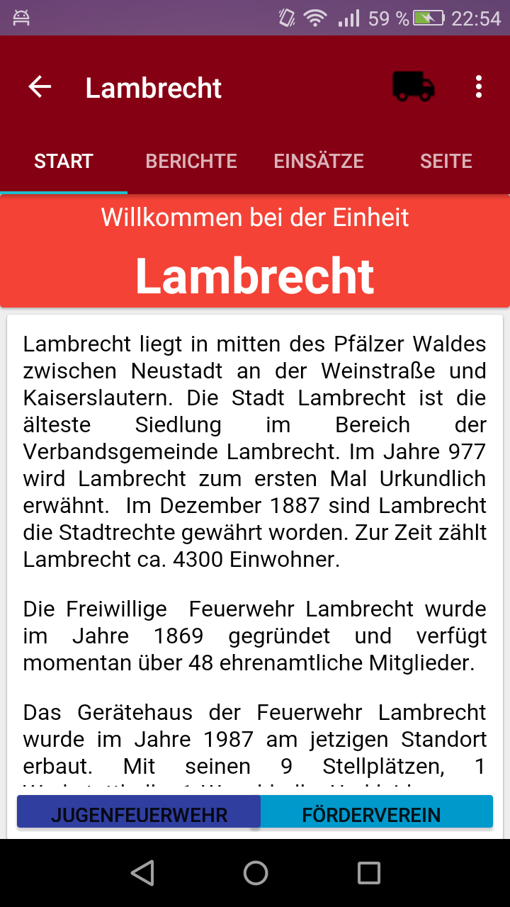 Android application Feuerwehr VG Lambrecht screenshort