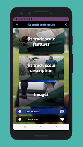 Android application fit track scale guide screenshort