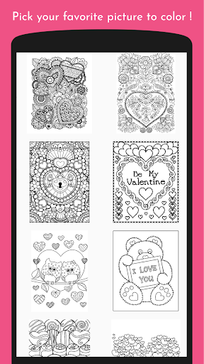 Android application Romantic Heart Coloring Book screenshort