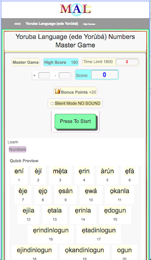 Yoruba M(A)L Screen 2