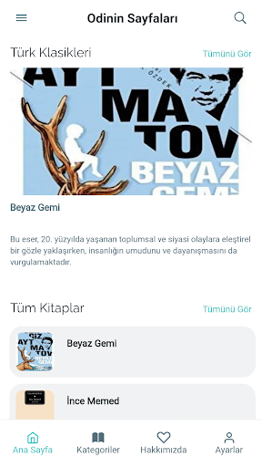 Android application Odinin Sayfaları screenshort