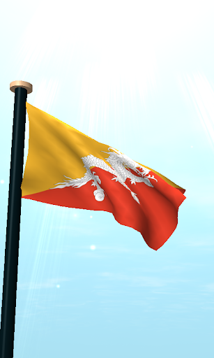 Bhutan Flag 3D Live Wallpaper Screen 2