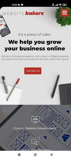 Android application Websitebakers screenshort