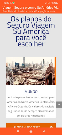 Seguro Viagem SulAmérica - Cot Screen 2