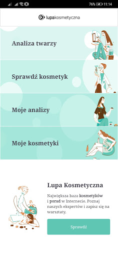 Android application Lupa Kosmetyczna screenshort