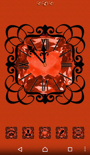 Orange Diamond Clock Widget Screen 2