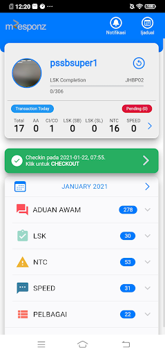 Android application SWM mResponz Kontraktor screenshort