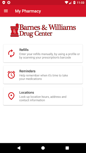 Android application Barnes & Williams Drug Center screenshort