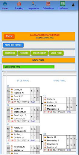 Android application La Liga Padelera screenshort