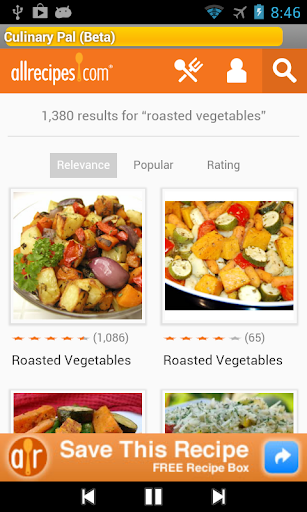 Culinary Pal™ recipes by voice Screen 2