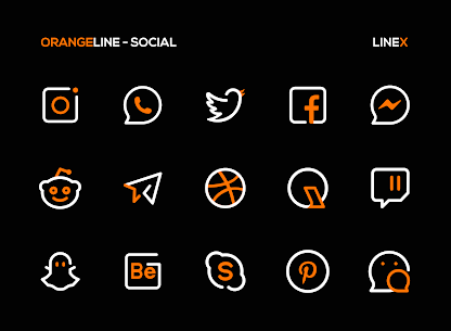 OrangeLine IconPack : LineX 6.1 Apk 4