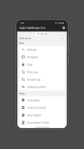 Android application E6B Pathfinder - Flight CX2 screenshort
