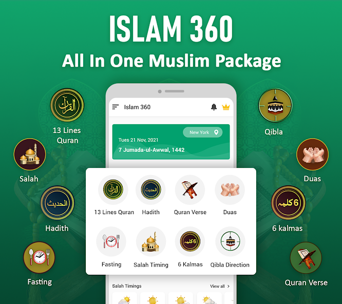 Islam 360: Quran, Prayer times 2.6 APK + Мод (Unlimited money) за Android