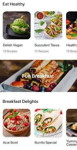 Screenshot of Breakfast Recipes App