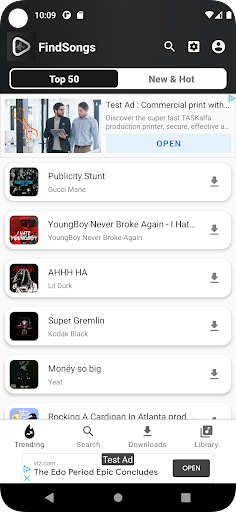 Android application FindSongs screenshort