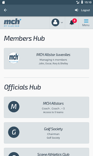 MCH My Club Hub Screen 2