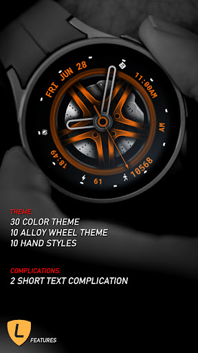 Android application Car Alloy Wheel Watch Face 073 screenshort