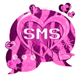 Heart Theme Zebra Pink GO SMS icon