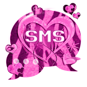 Heart Theme Zebra Pink GO SMS