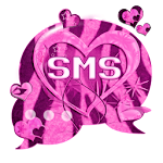 Heart Theme Zebra Pink GO SMS Apk