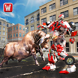 Super X Robot VS Angry Bull Attack Simulator icon