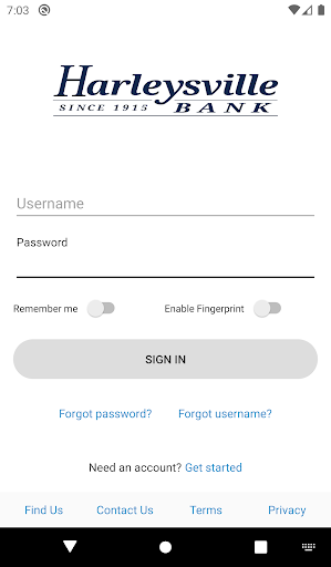 Android application Harleysville Bank Card App screenshort
