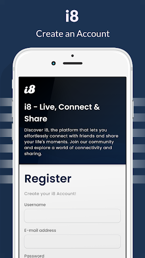 Android application i8 - Live, Connect & Share screenshort