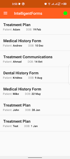 Android application Intelligent Forms screenshort