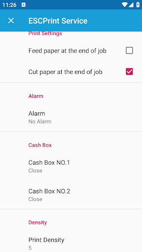 ESCPrint Service Screen 3