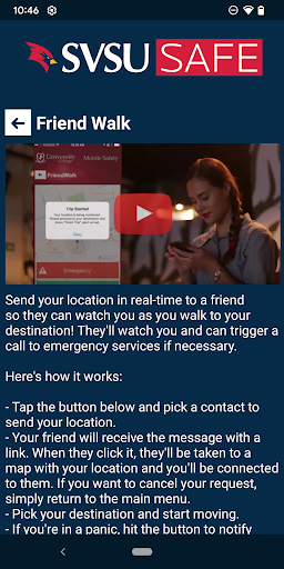 SVSU SAFE Screen 2