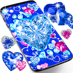 Cover Image of Tải xuống Trái tim xanh hình nền kim cương 19.7 APK