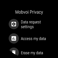 screenshot of Mobvoi Privacy