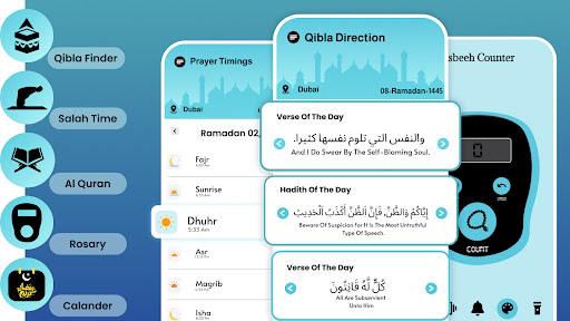 Android application Tasbih Counter & Prayer Athan screenshort