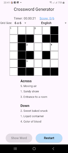 Crosswords Generator Screenshot 1