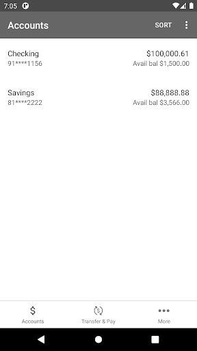 WCFCU Mobile App Screen 3