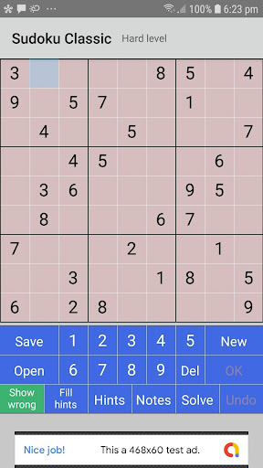 Android application Sudoku Classic screenshort