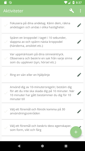 Färdighetslistan - Av SHEDO Screen 2